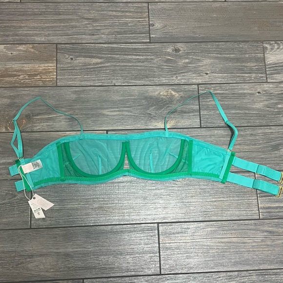 NWT We are HAH Free People Bra Fits 30-38C Teal Mesh Sheer 30C 32C 34C 36C 38C - Picture 11 of 14